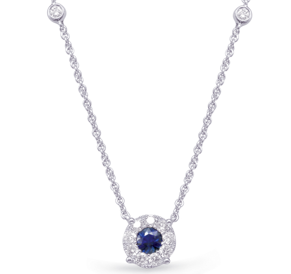 S.Kashi Sapphire and Diamond Station Necklace