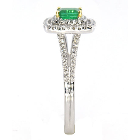 Almor Designs Emerald Halo Ring