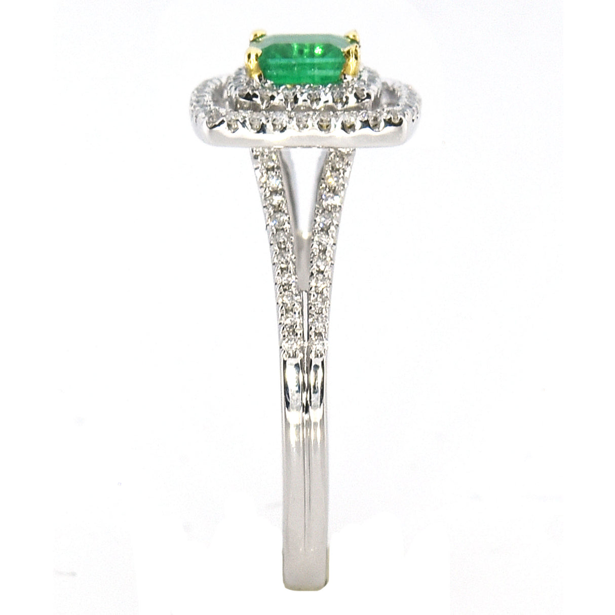 Almor Designs Emerald Halo Ring