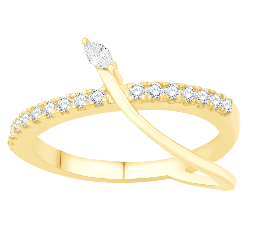 S.Kashi Diamond Crossover Ring