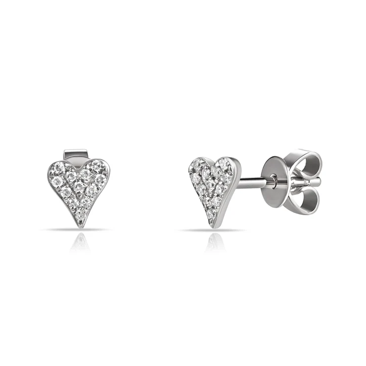 Sabrina Design Diamond Heart Stud Earrings