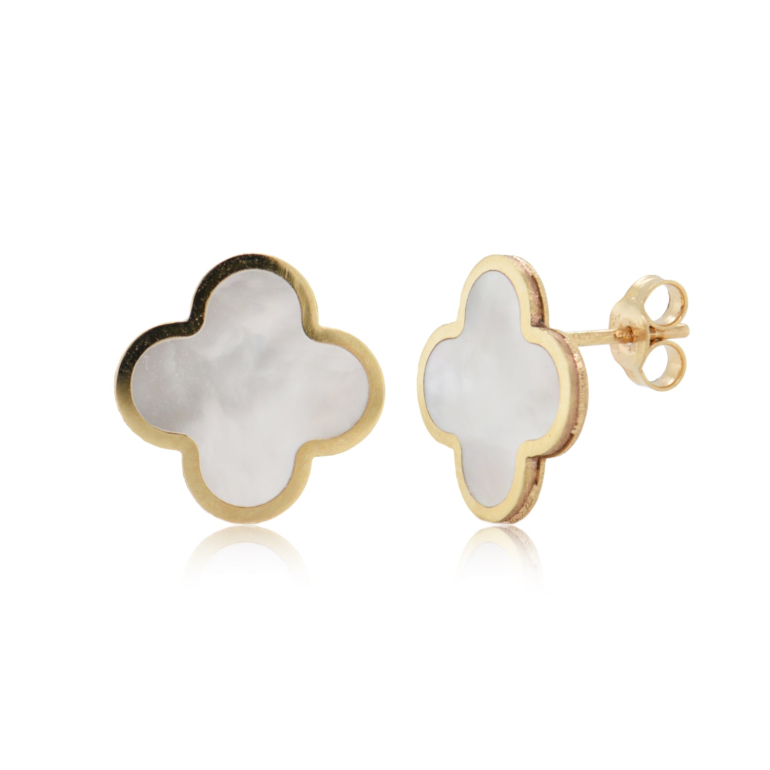 Sabrina Design Mother of Pearl Clover Earrings