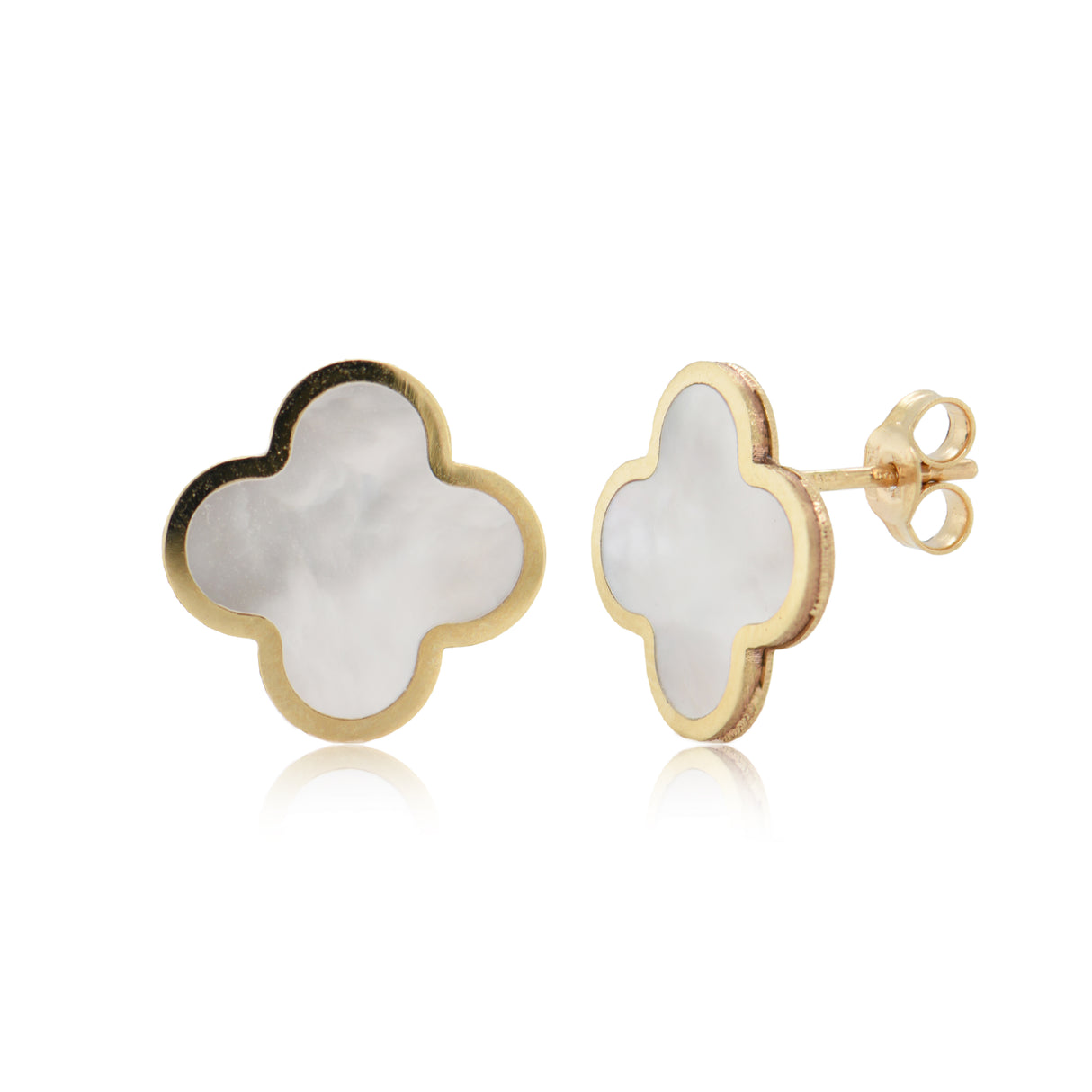Sabrina Design Mother of Pearl Clover Earrings