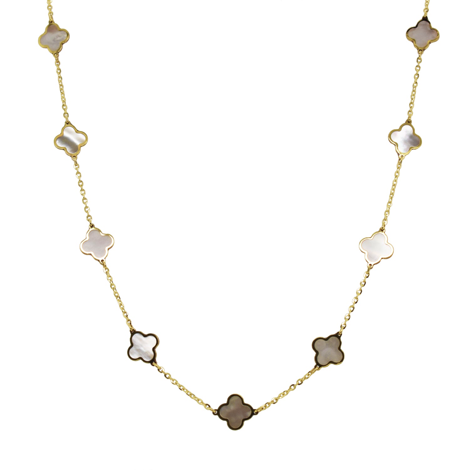 Sabrina Design Clover Inlay Necklace
