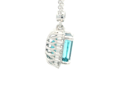 Nasbro Blue Zircon Diamond Station Necklace