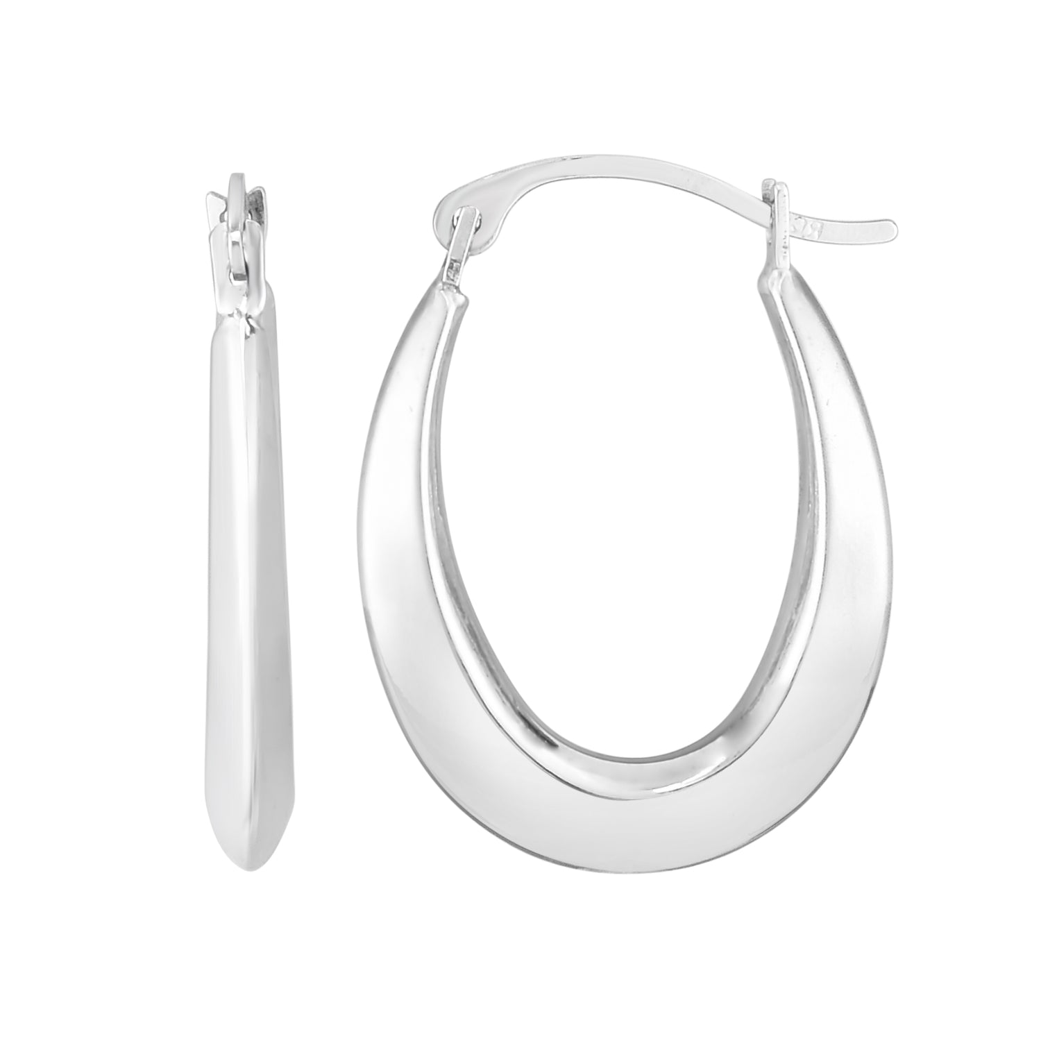 Royal Chain White Gold Hoop Earrings