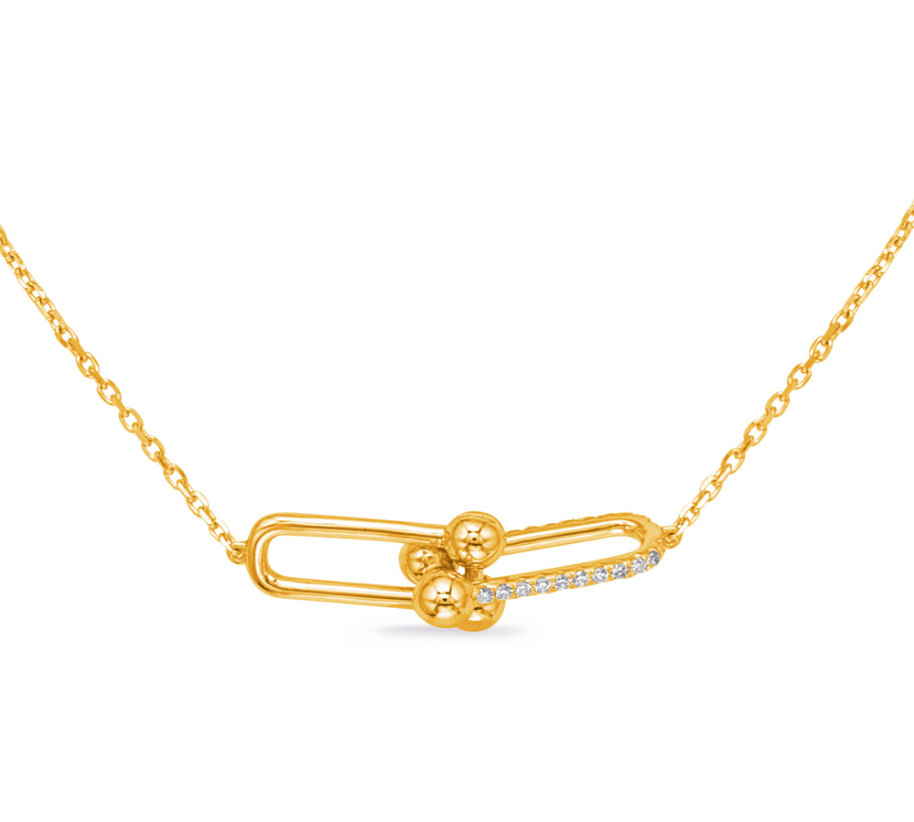 S.Kashi Diamond Paperclip Necklace
