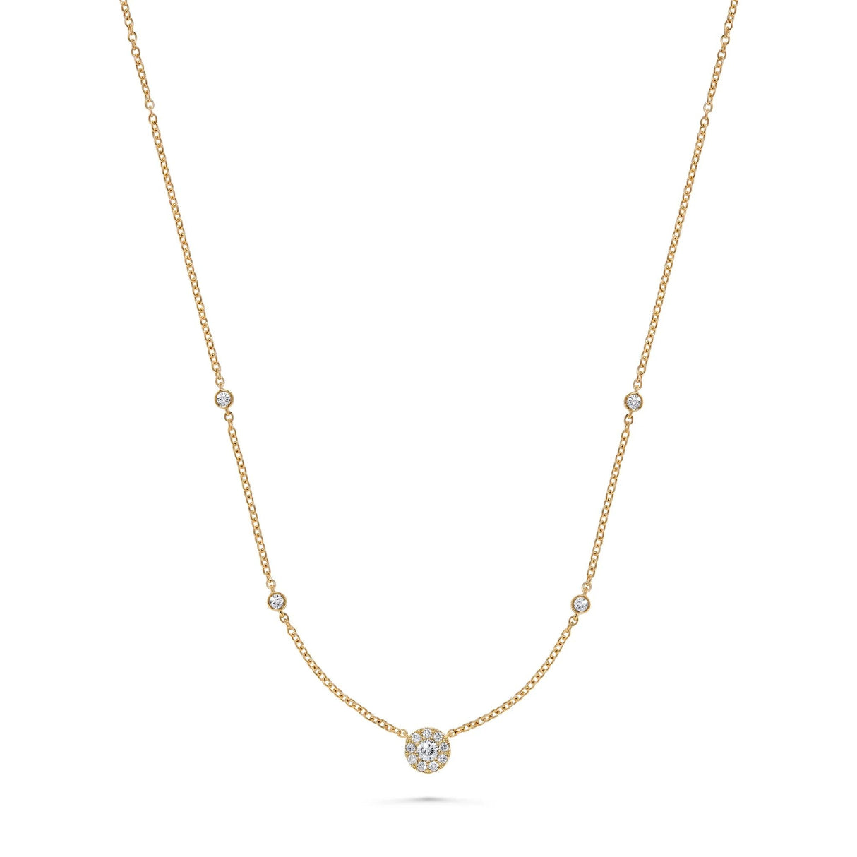 Leonardo Diamond Halo Station Necklace