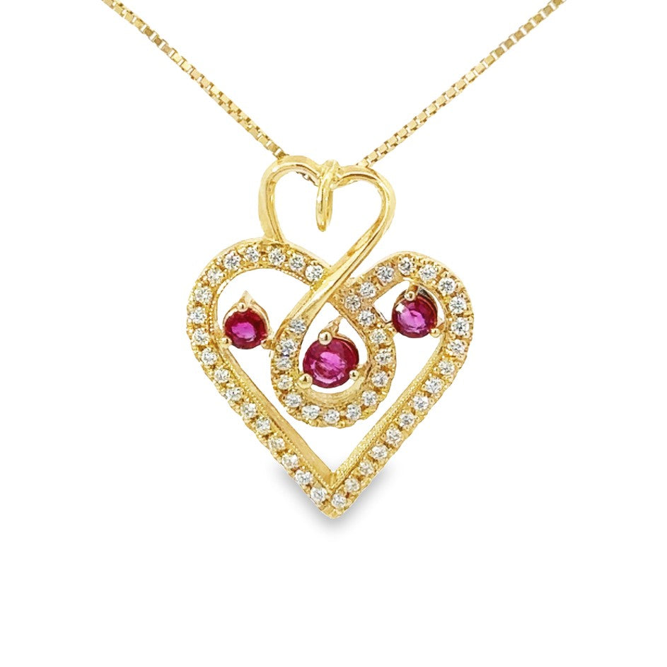 Custom Ruby Heart Pendant Whitestone Fine Jewelry