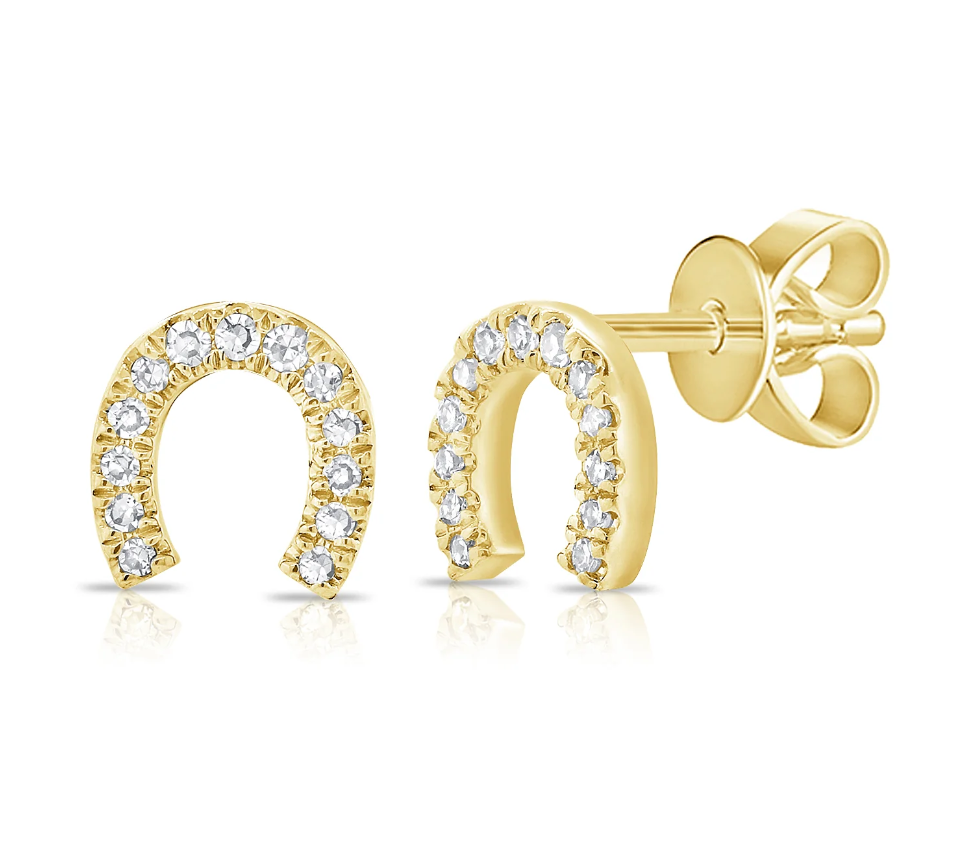 Sabrina Design Diamond Horseshoe Stud Earrings