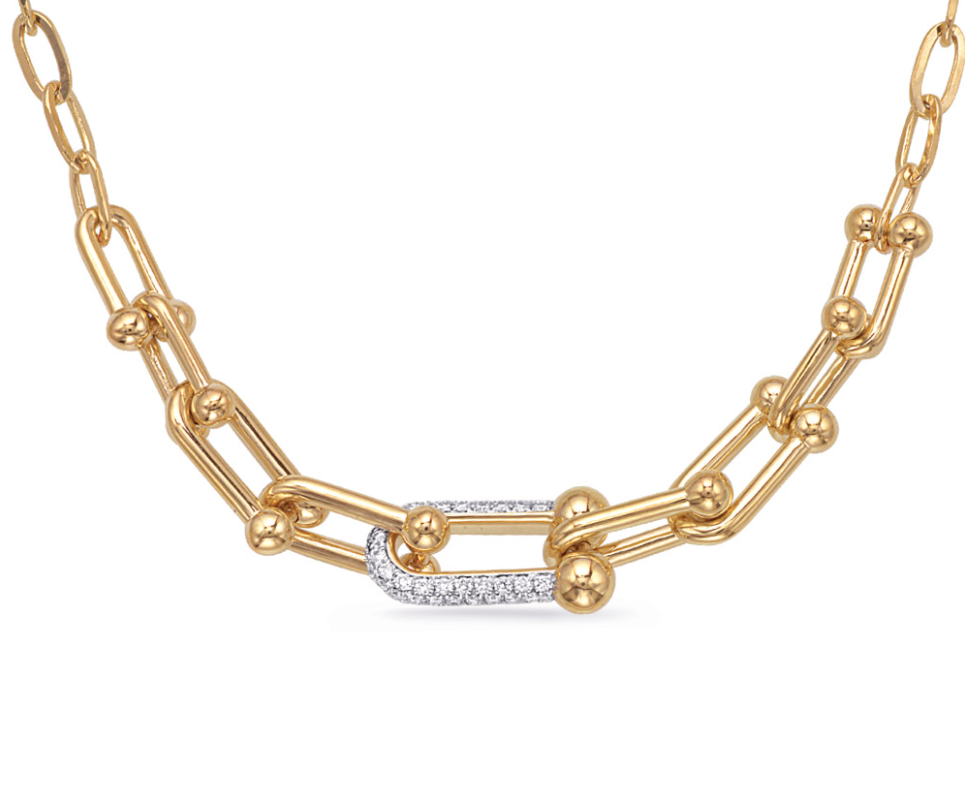 S.Kashi Diamond Paperclip Necklace