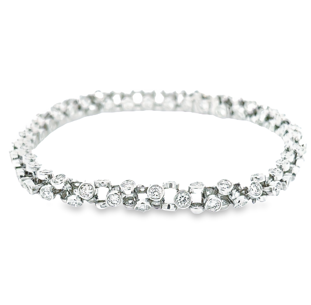 MM Co. 18WG Bezel Set Diamond