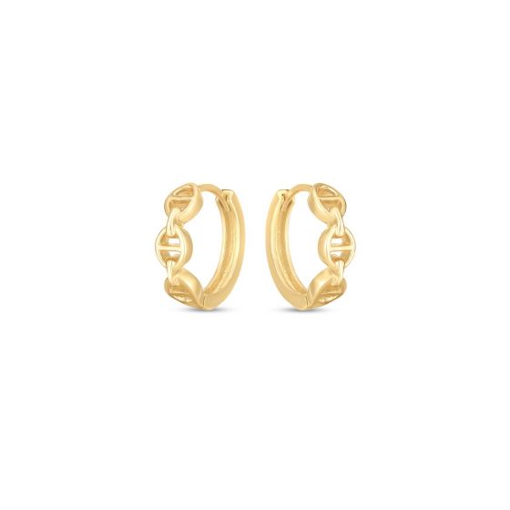 Royal Chain Mariner Huggie Hoop Earrings