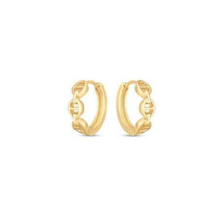 Royal Chain Mariner Huggie Hoop Earrings
