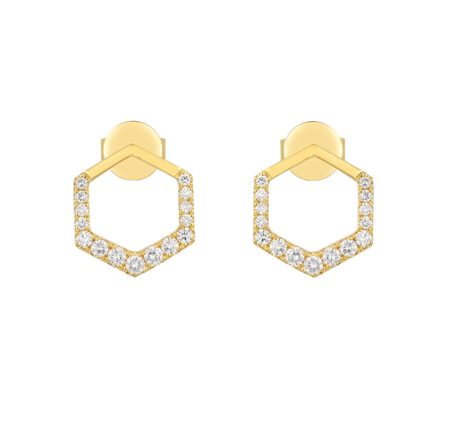 Sabrina Designs Octogon Diamond Studs