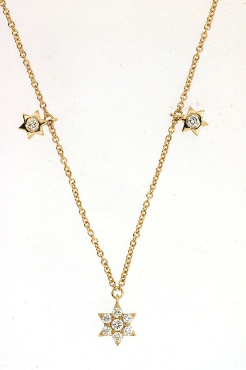 Royal Jewelry Star Diamond Station Necklace