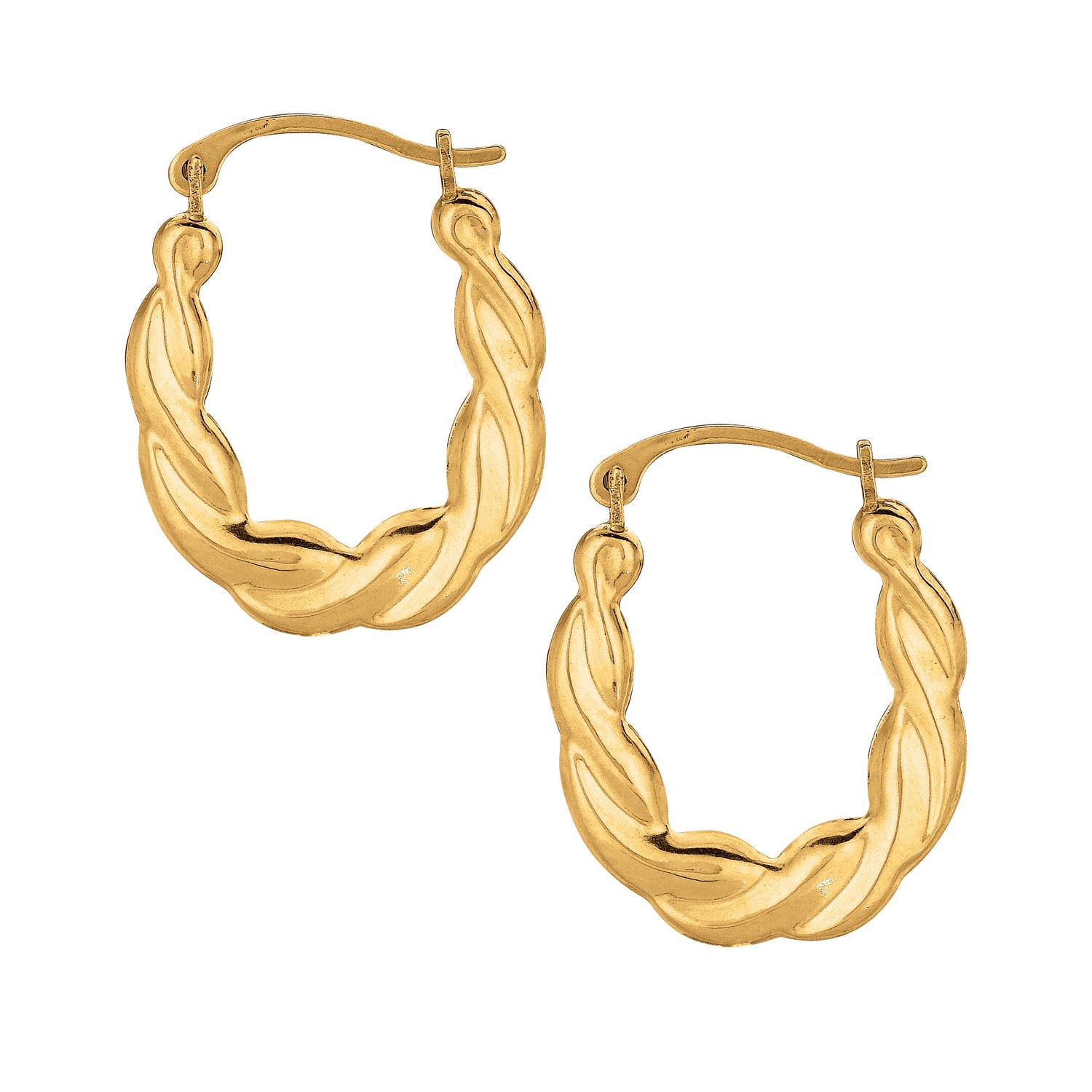 Royal Chain Twisted Oval Hoop Earrings