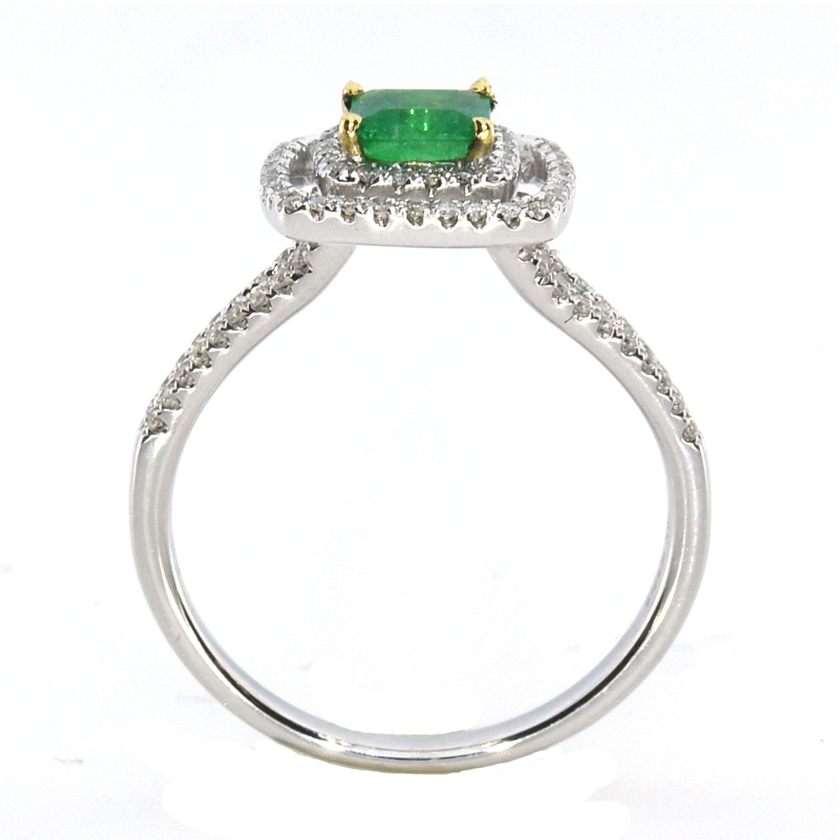 Almor Designs Emerald Halo Ring