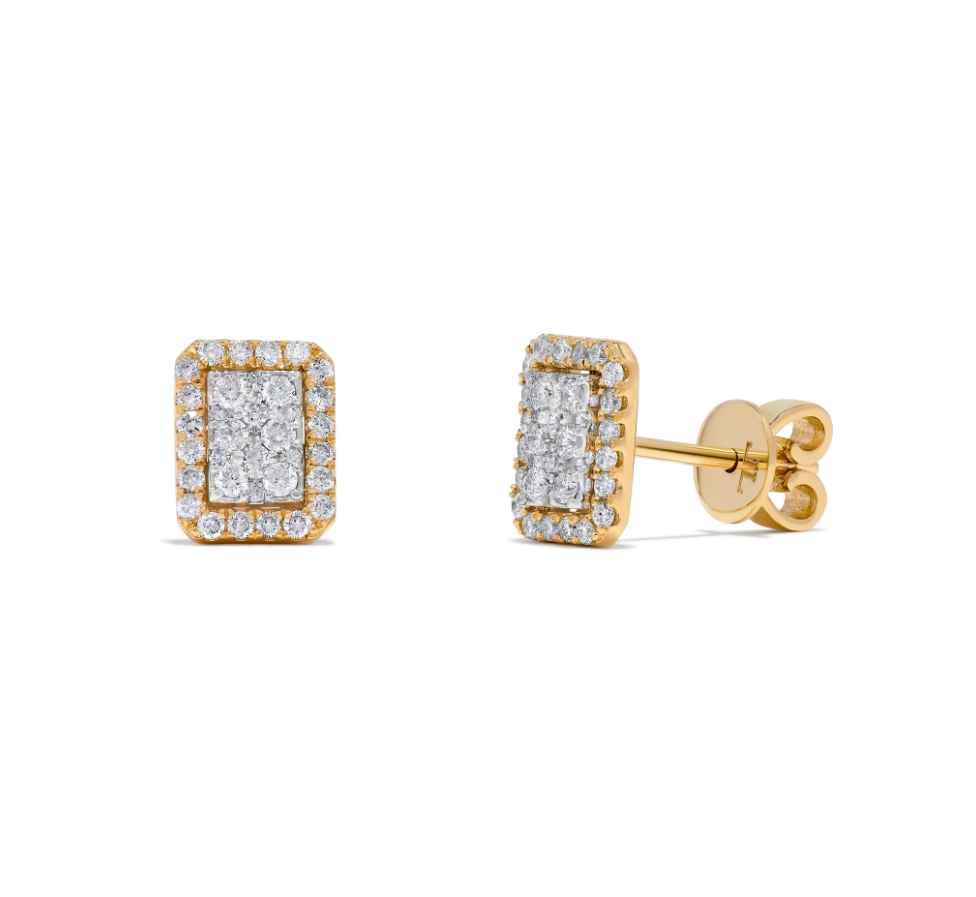 Leonardo Diamond Halo Cluster Earrings
