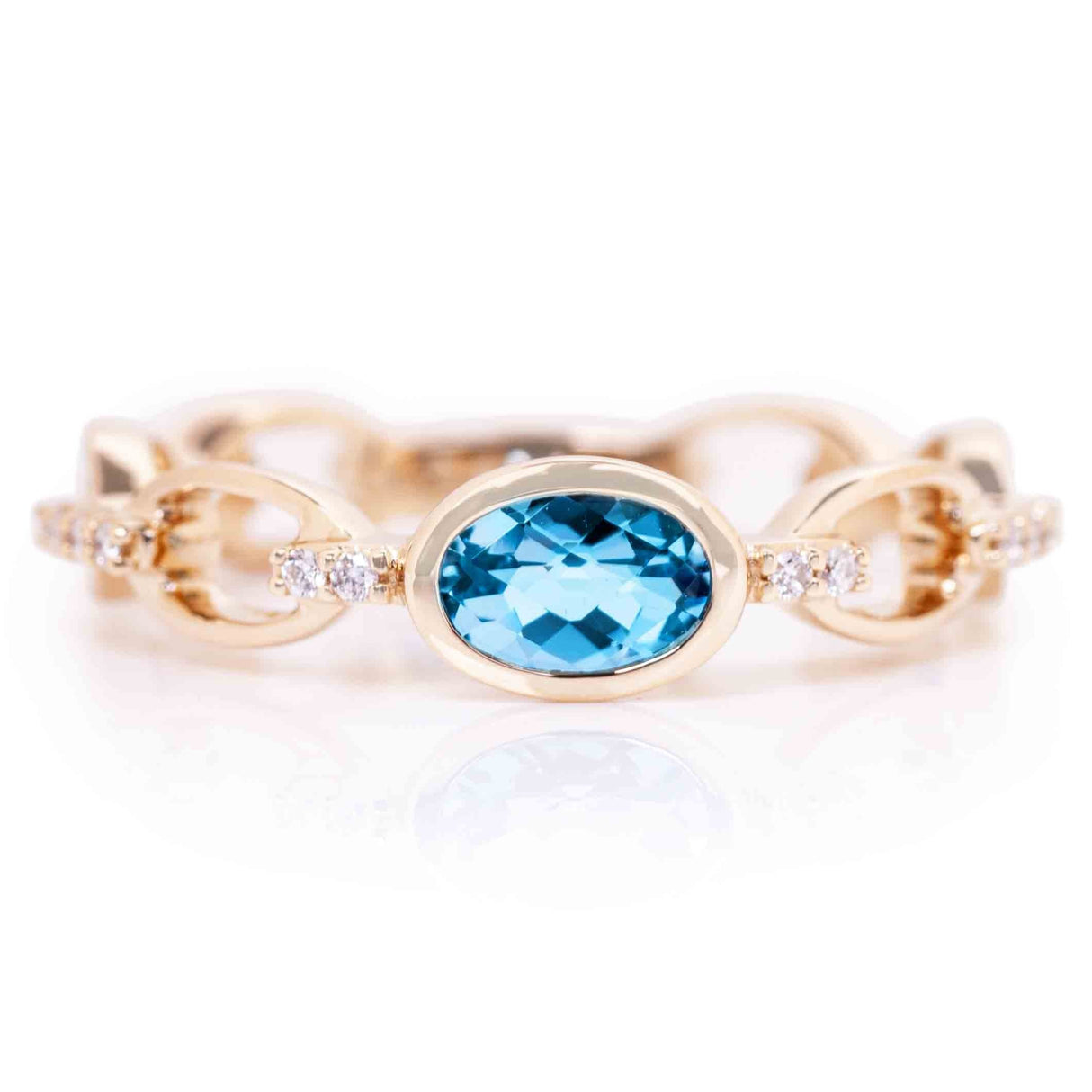 AGI Blue Topaz and Diamond Fashion Ring