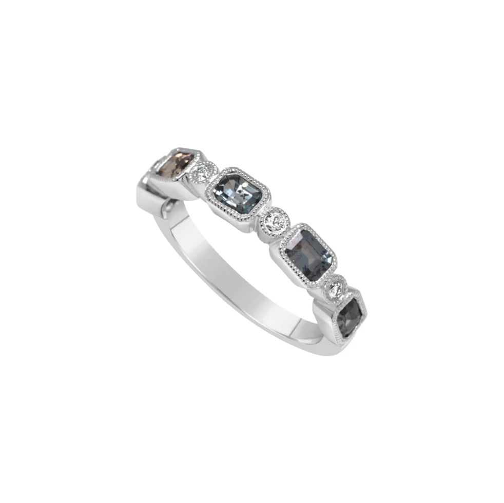 Leonardo Sapphire and Diamond Stackable Ring