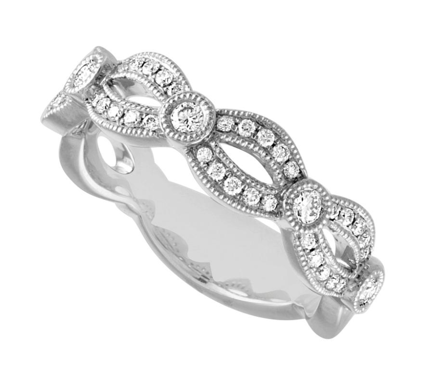 Nasbro Milgrain Diamond Anniversary Band