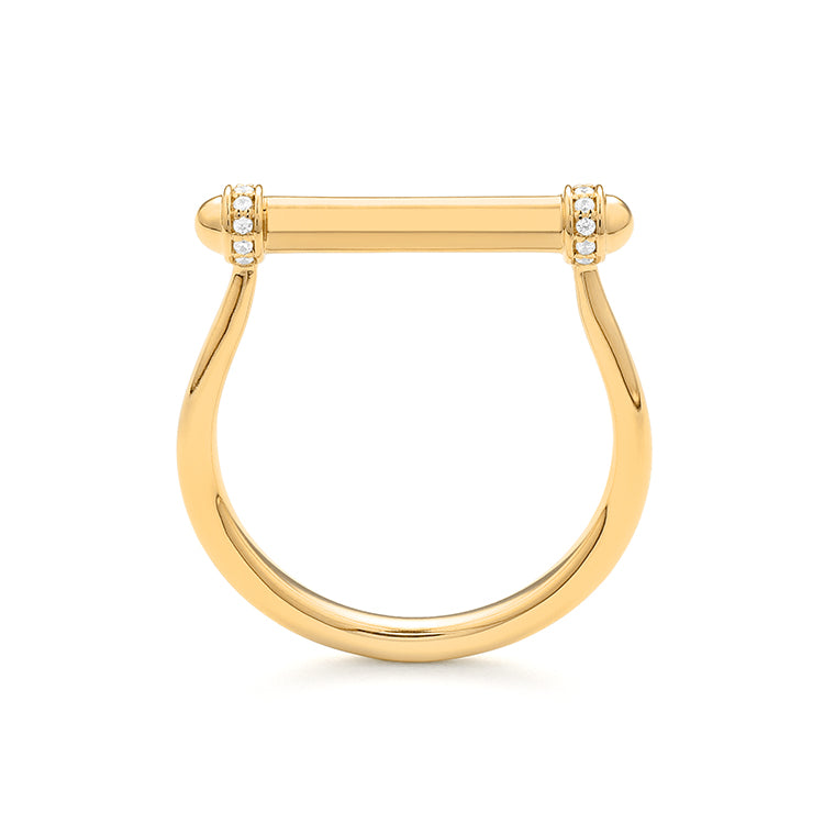 Facet Barcelona Diamond Barbell Ring
