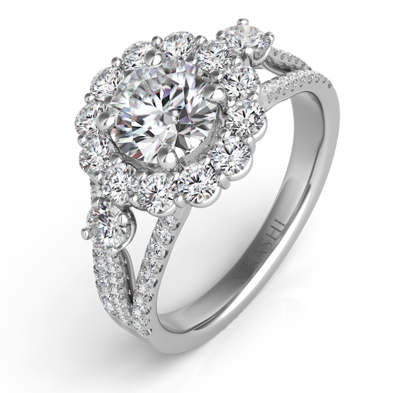 S.Kashi Diamond Halo Engagement Ring