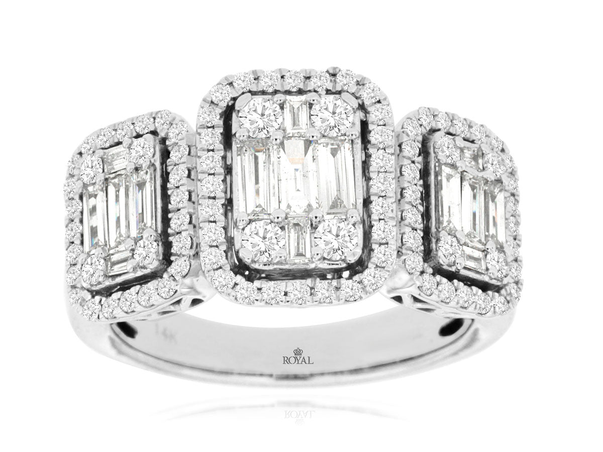 Rlyal Jewelry Illusion Diamond Halo Ring