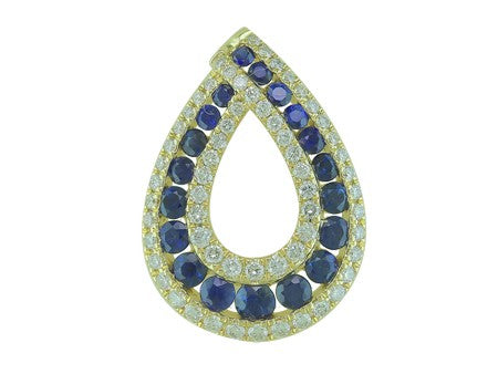 Pear-Shaped Sapphire & Diamond Pendant