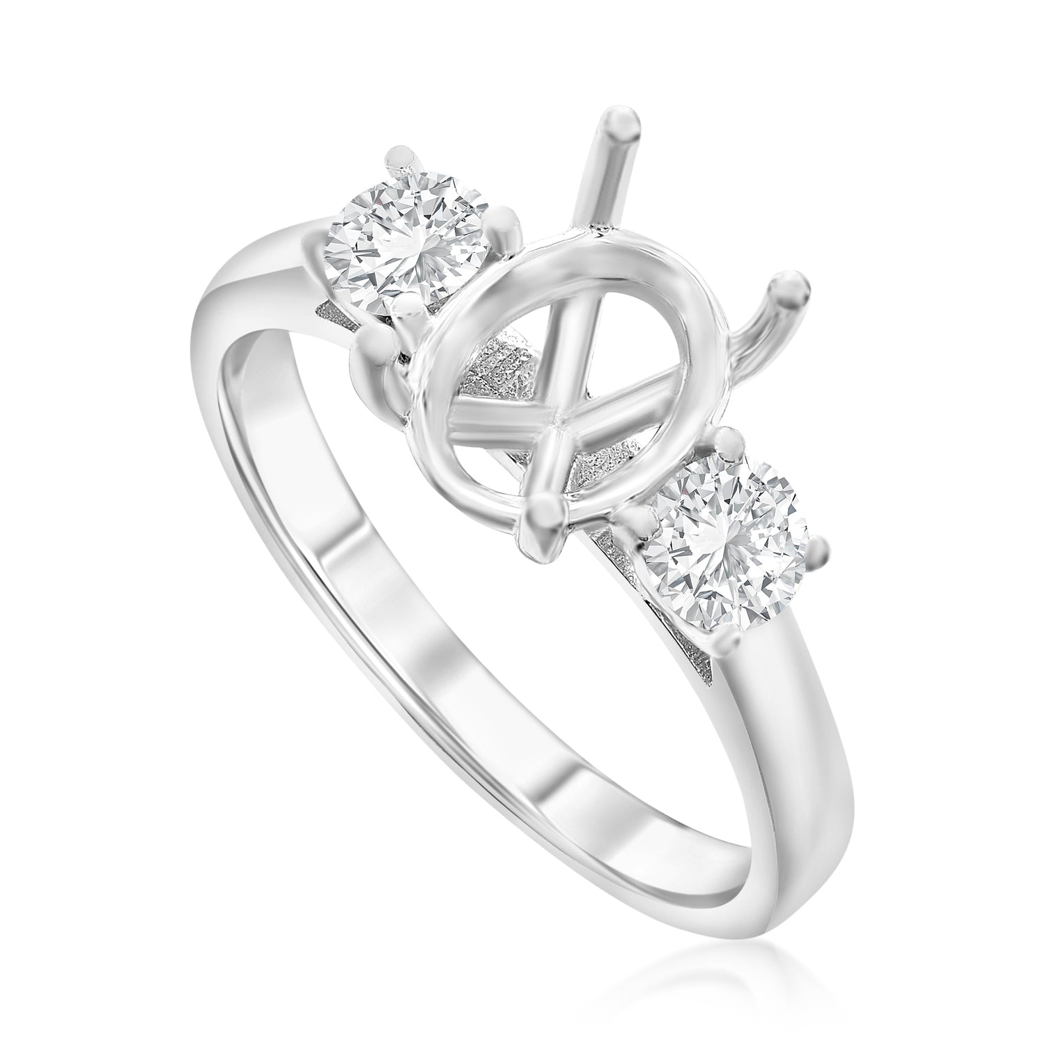 Nasbro Three Stone Diamond Engagement Ring