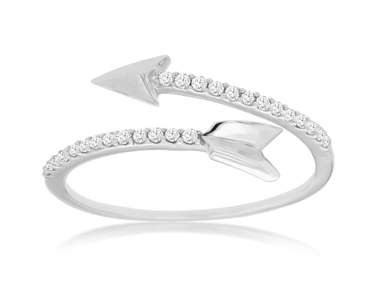 Royal Jewelry Diamond Bypass Arrow Ring