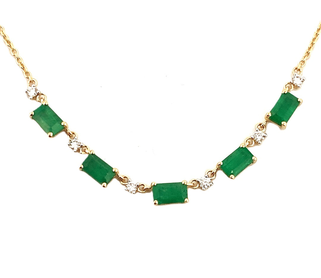 Venetti Emerald Station Necklace