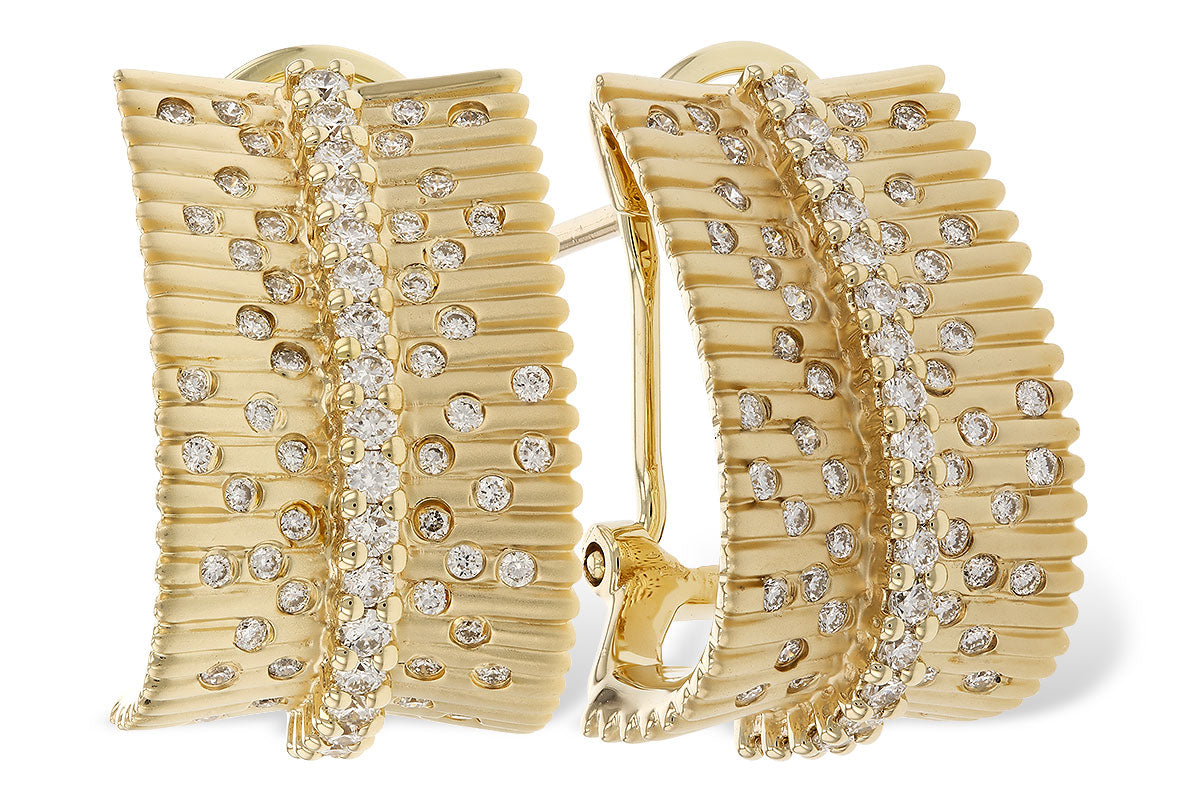 Allison Kaufman Satin Diamond J Hoop Earrings