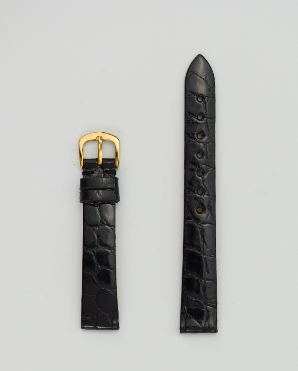 Hadley Roma Crocodile Leather Watch Strap - Black