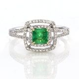 Almor Designs Emerald Halo Ring
