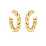 Royal Chain Twisted Rope Hoop Earrings