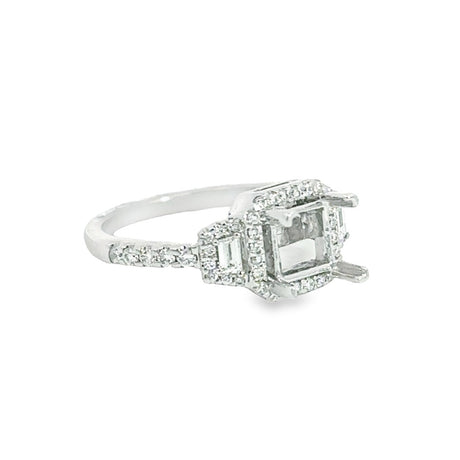 Three Stone Semi-Mount Ring
