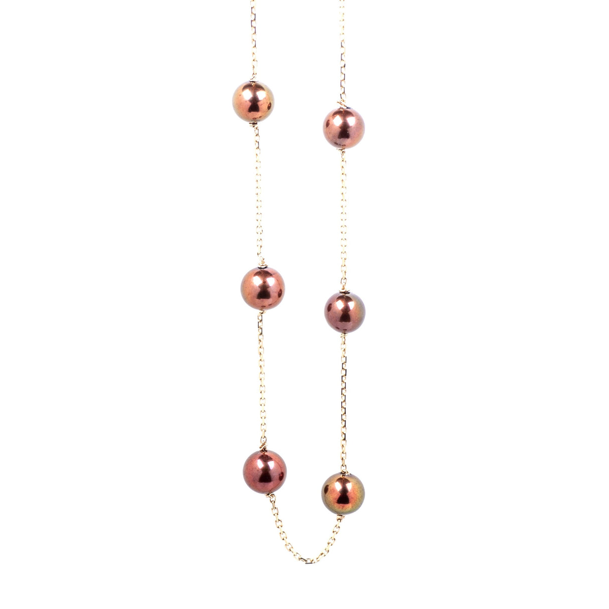 AGI Chocolate Dyed Tahitian  Pearl Necklace