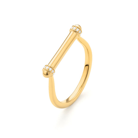 Facet Barcelona Diamond Barbell Ring