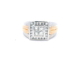 Mens Invisible Set Square Diamond Halo Ring