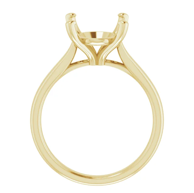 Oval Cathedral Solitaire Engagament Ring