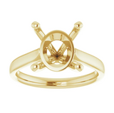 Oval Cathedral Solitaire Engagament Ring