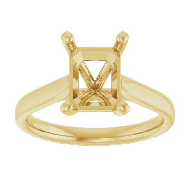 Emerald-Cut Cathedral Solitaire Engagement Ring