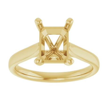Emerald-Cut Cathedral Solitaire Engagement Ring