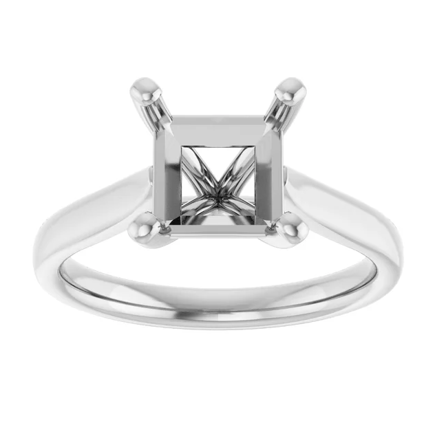 Cathedral Princess Cut Solitaire Engagement Ring