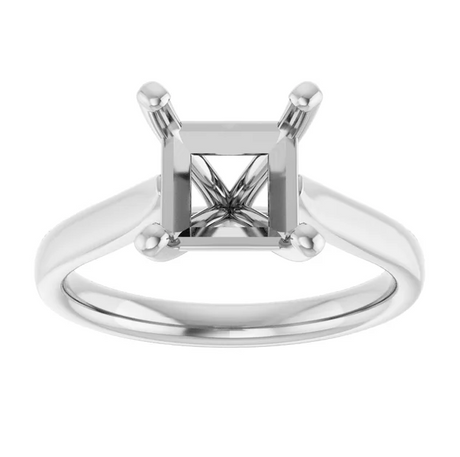 Cathedral Princess Cut Solitaire Engagement Ring