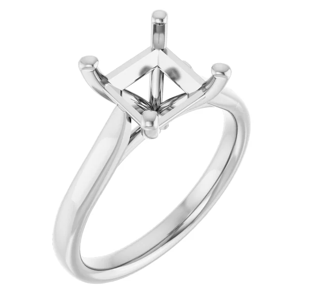 Cathedral Princess Cut Solitaire Engagement Ring