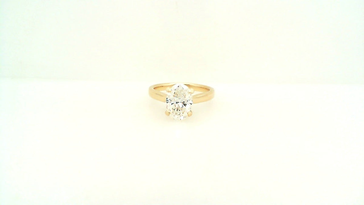 Oval Cathedral Solitaire Engagament Ring