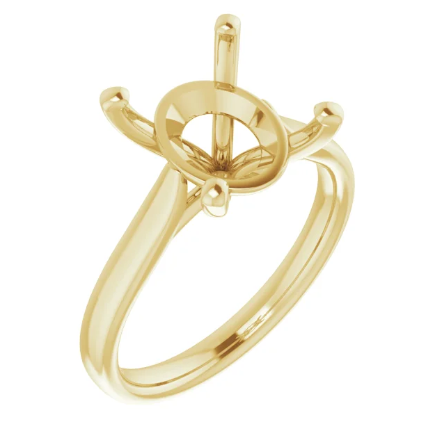 Oval Cathedral Solitaire Engagament Ring